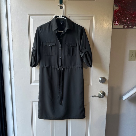 🟣Women! Mossimo Supply Co Shirt Dress, size XS, in olive green. - Picture 7 of 8